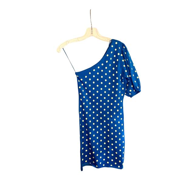 NWT ZARA Small Women's One Shoulder Blue Dot Dress Miss Size 4 6 S New Tags - Picture 6 of 6